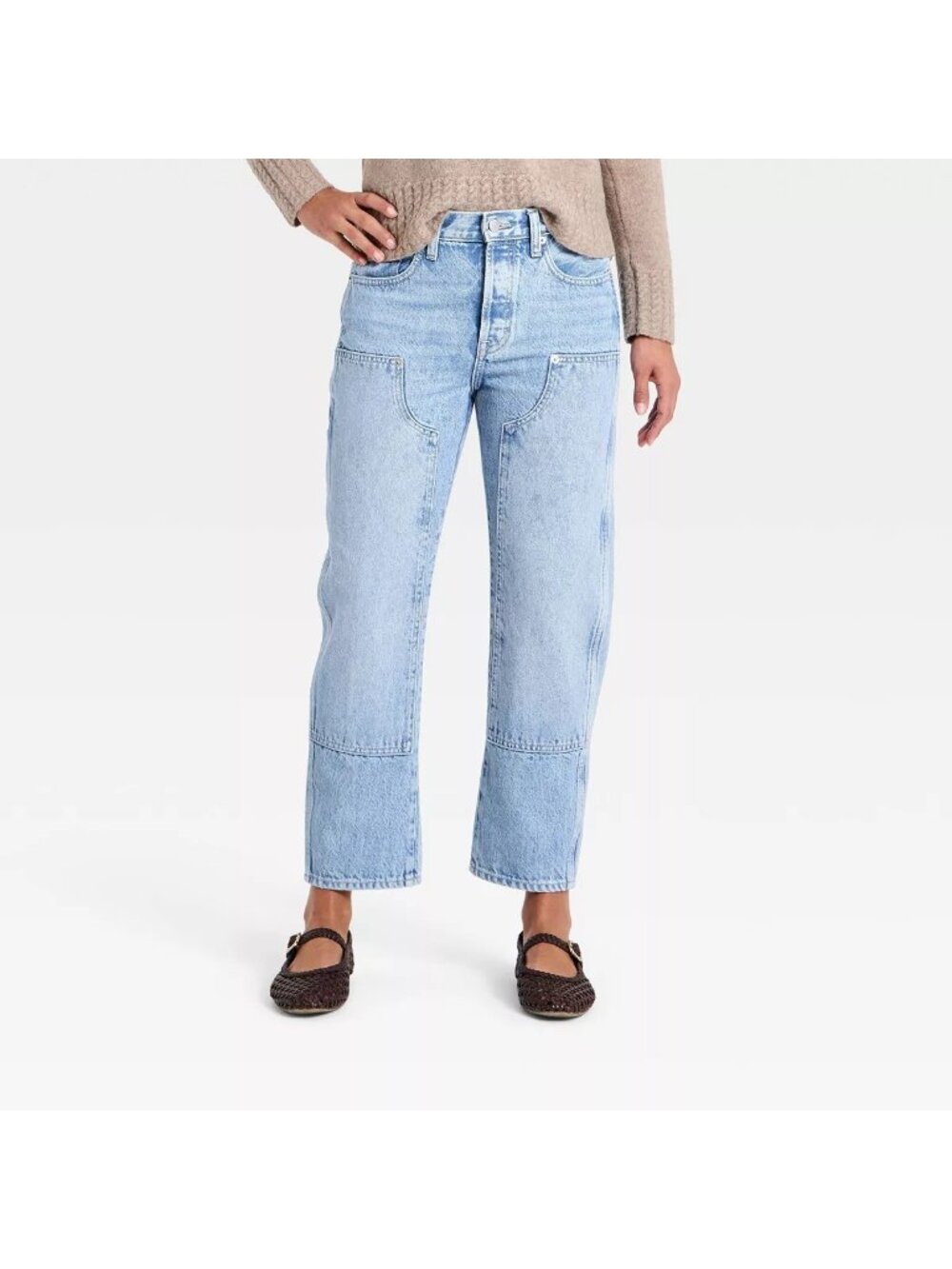 Women's Mid-Rise Painter Boyfriend Jeans - Universal Thread™ Light Wash Size 00